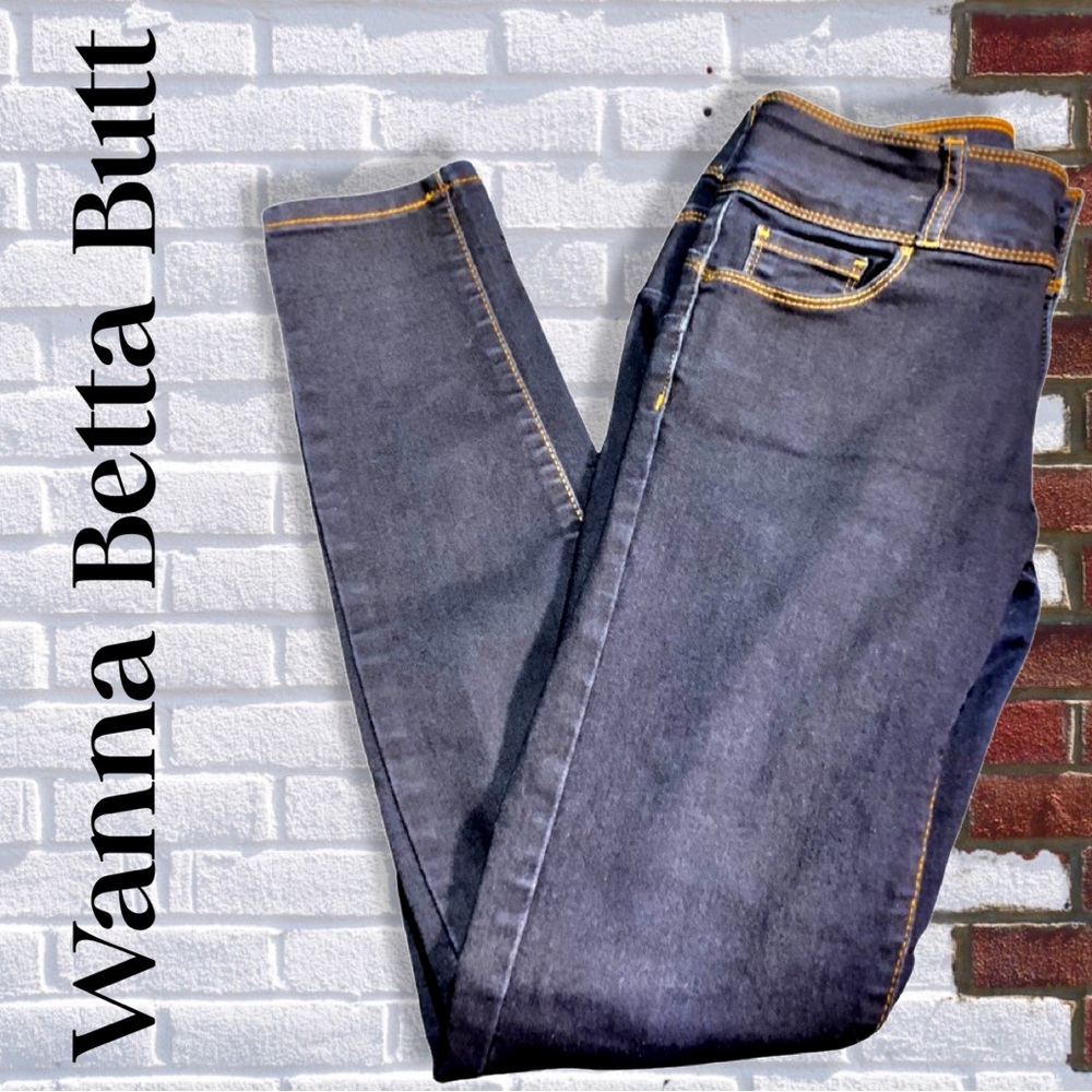 Woman's Wanna Betta Butt Jeans,Dark Blue,Skinny,Stretch Jeans - Picture 1 of 8